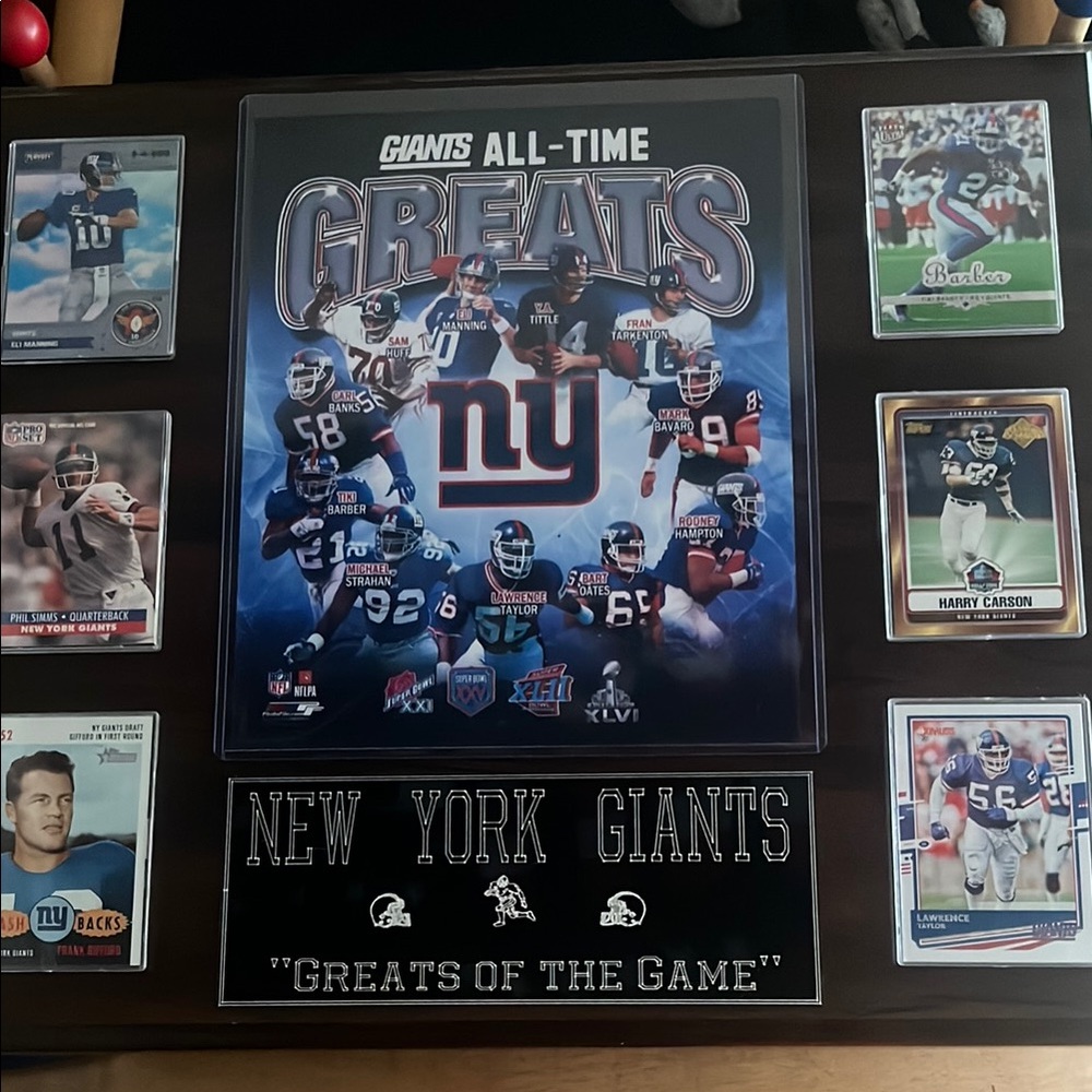 New York Giants All-Time Greats Plaque - Black